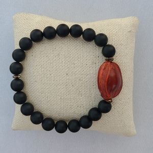 Black Lava Bead Stretch Bracelet Brand New Jewelry Positive Energy Spiritual